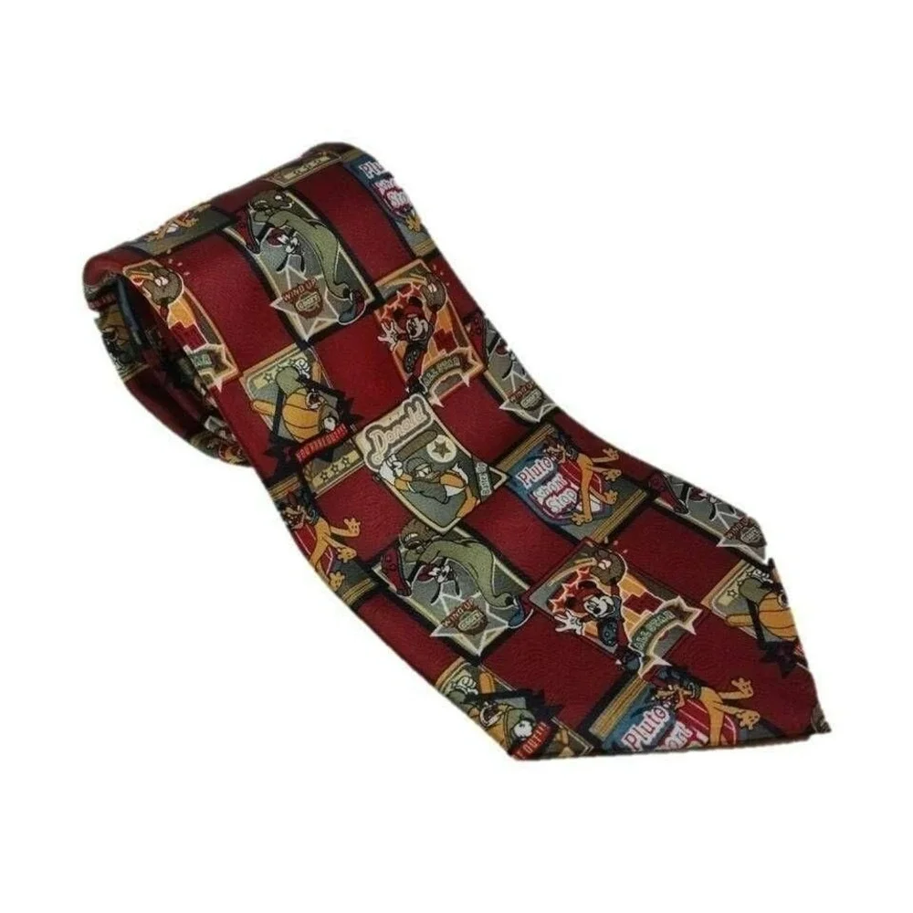 Disney Characters Tie Necktie Baseball Mickey Mouse Donald Duck Pluto